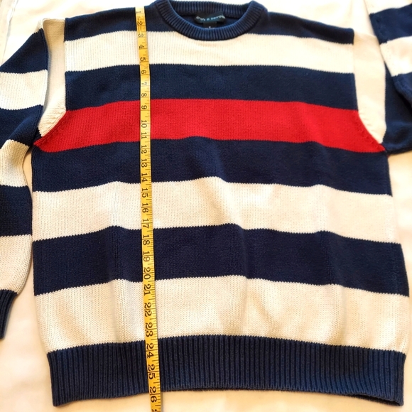 Croft & Barrow Sweater Pullover Long Sleeve Red/White/Navy Stripes Size M - Picture 6 of 9